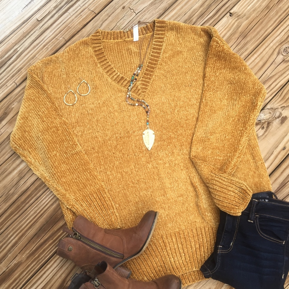 COPY - Women's V-Neck Oversized Chenille Sweater,…